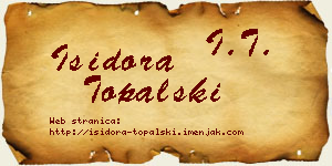 Isidora Topalski vizit kartica